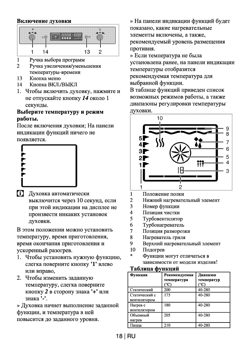 Инструкция по эксплуатации духовой шкаф beko