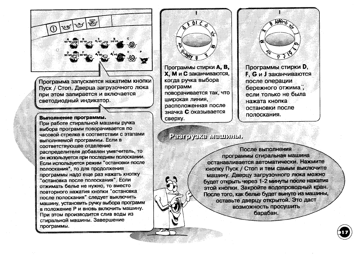 Просмотр инструкции стиральной машины Beko WB 6105 XG / WB 6106 XD,  страница 19 - Mnogo-dok - бесплатные инструкции на русском языке