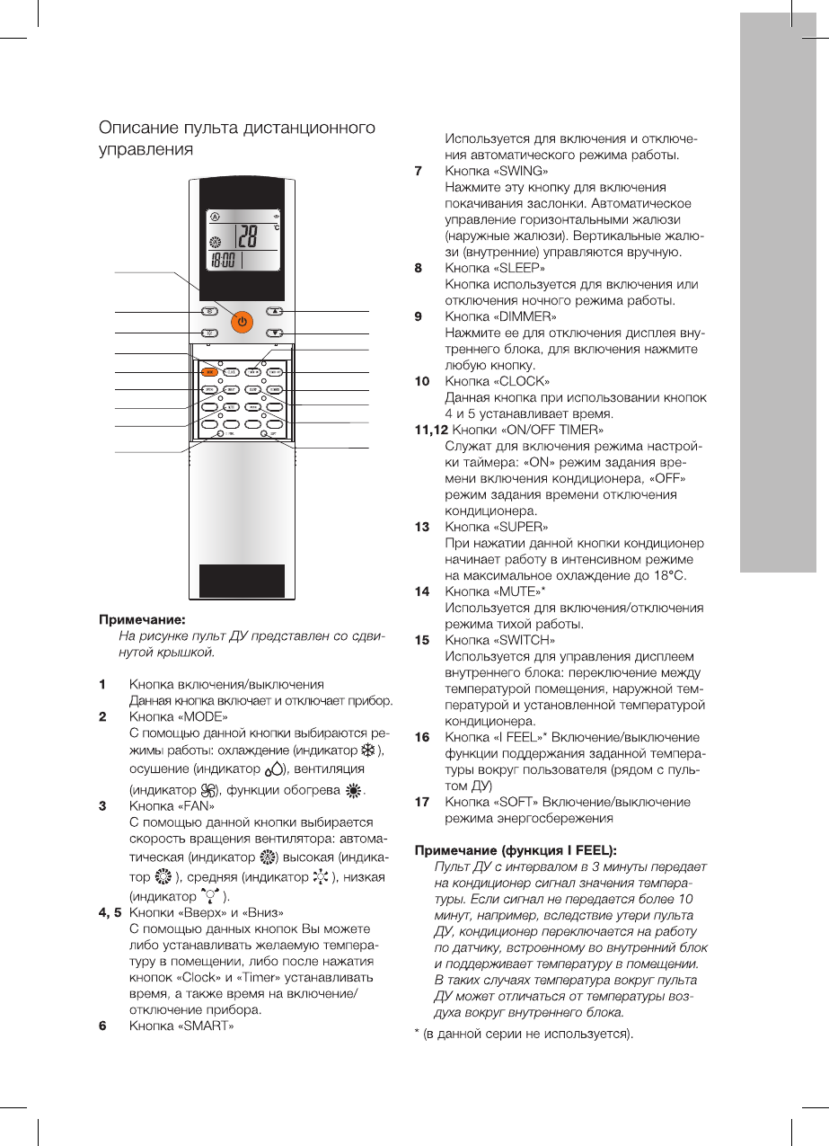 Кондиционер leran инструкция пульта