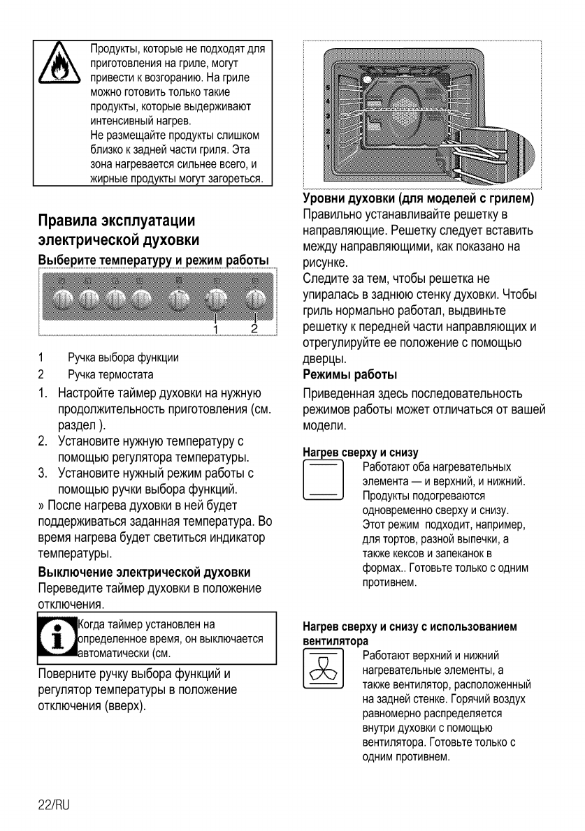 Beko духовой шкаф режимы