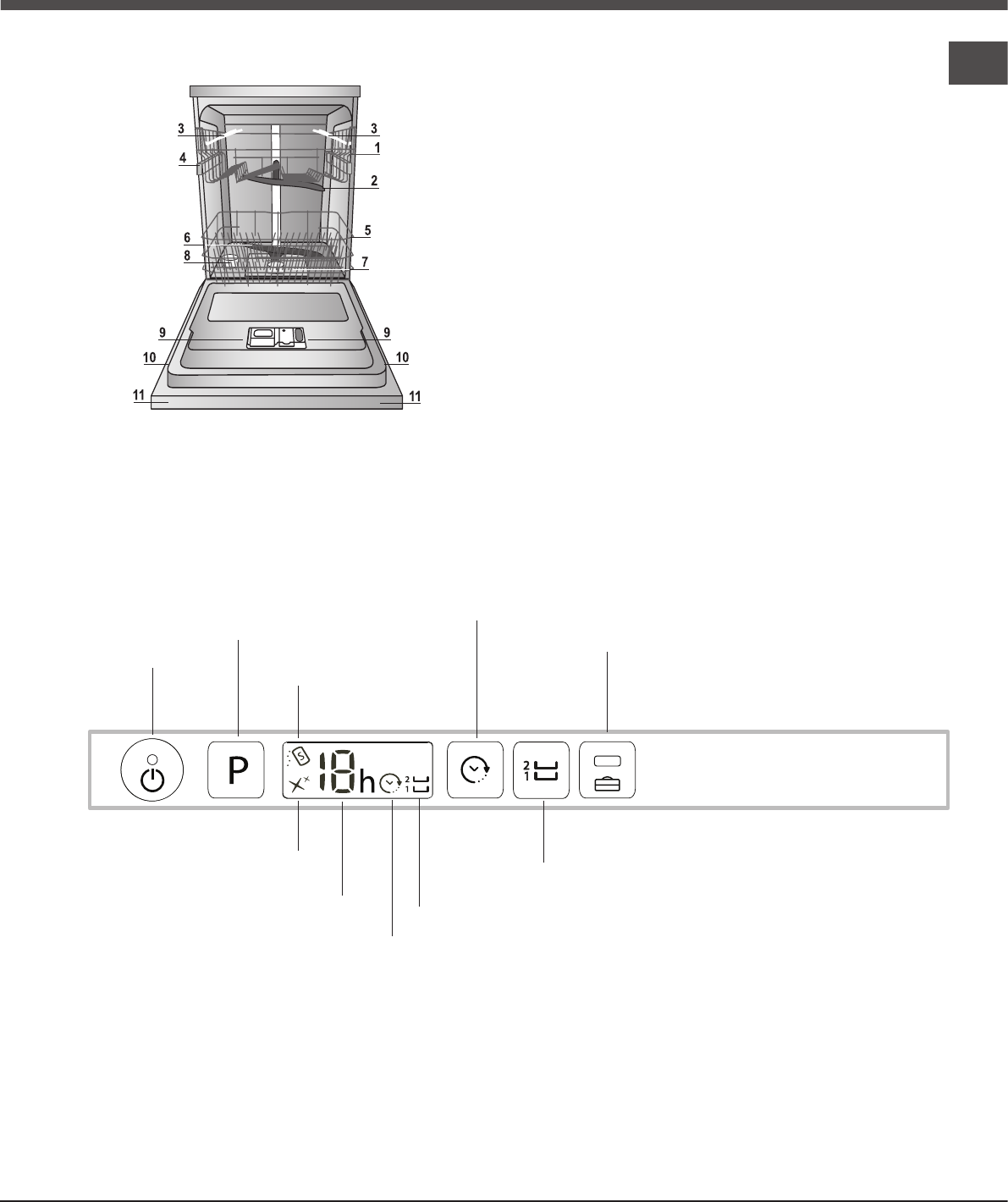 Просмотр инструкции посудомоечной машины Hotpoint-Ariston LTF 11M116,  страница 19 - Mnogo-dok - бесплатные инструкции на русском языке