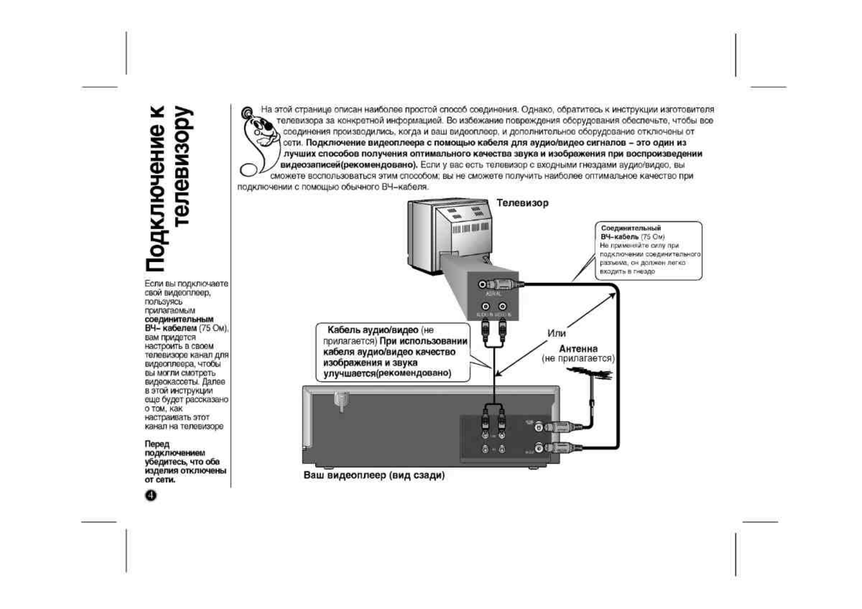 Нет изображения видеомагнитофон