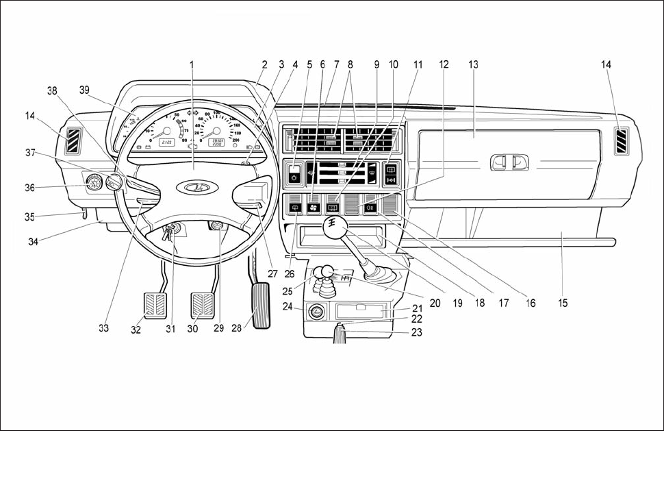 Схема приборной панели ваз 21214