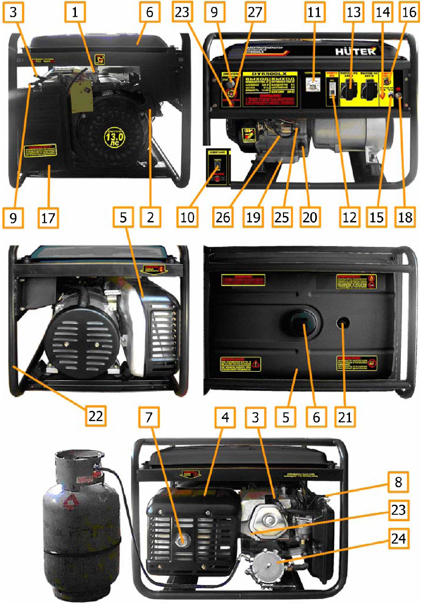 Huter dy6500l схема электрическая