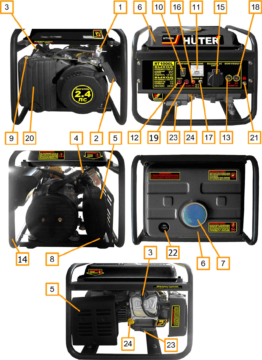 Схема генератора huter ht1000l