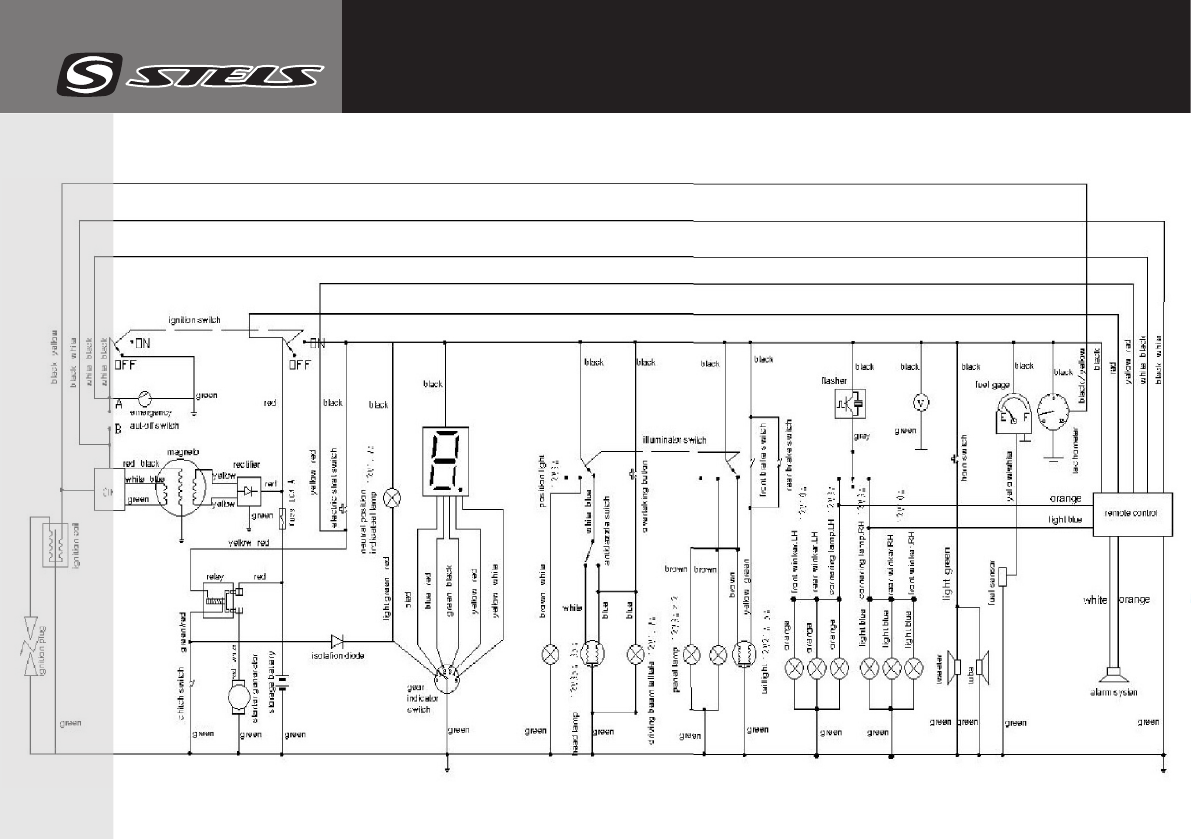 Схема проводки стелс флейм 200