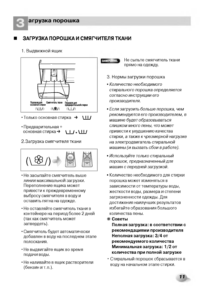 Просмотр инструкции стиральной машины LG WD-80155NUP, страница 11 -  Mnogo-dok - бесплатные инструкции на русском языке