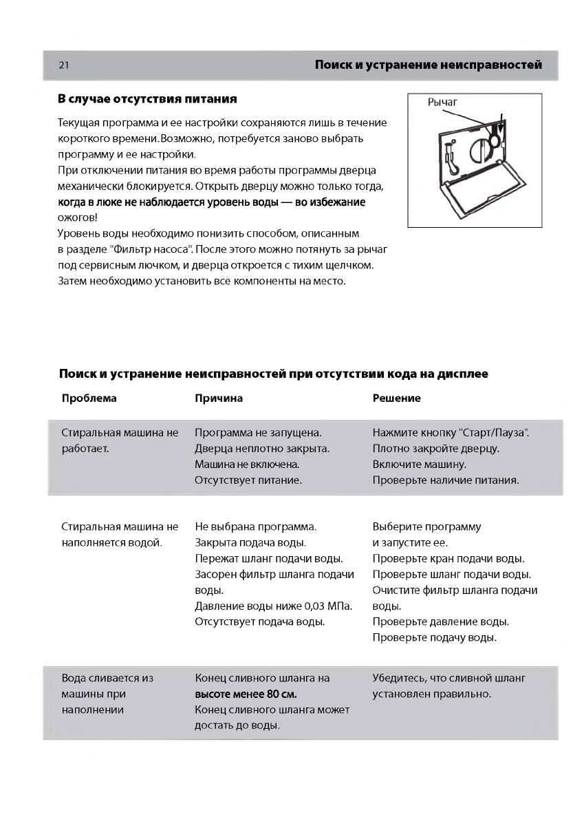 Просмотр инструкции стиральной машины Haier HW80-BD1626, страница 21 -  Mnogo-dok - бесплатные инструкции на русском языке